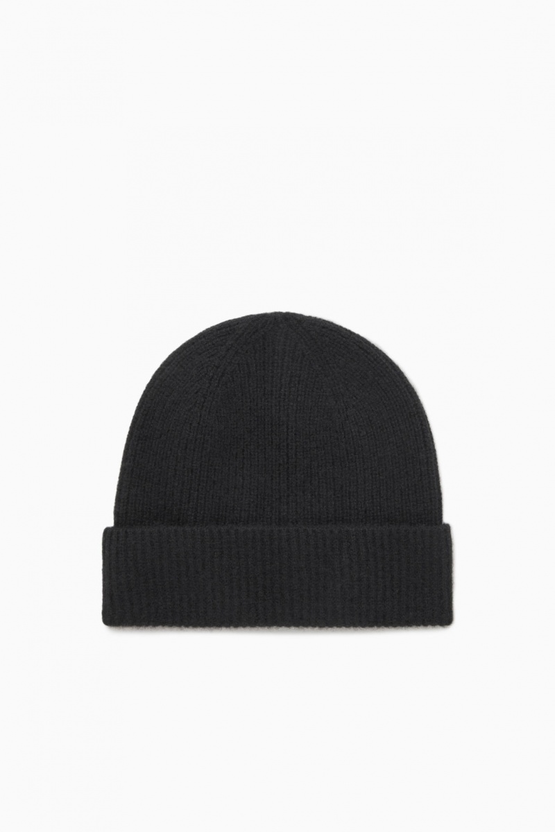 Pánské Čepice COS Cashmere-Blend Černé | YSDK-57390