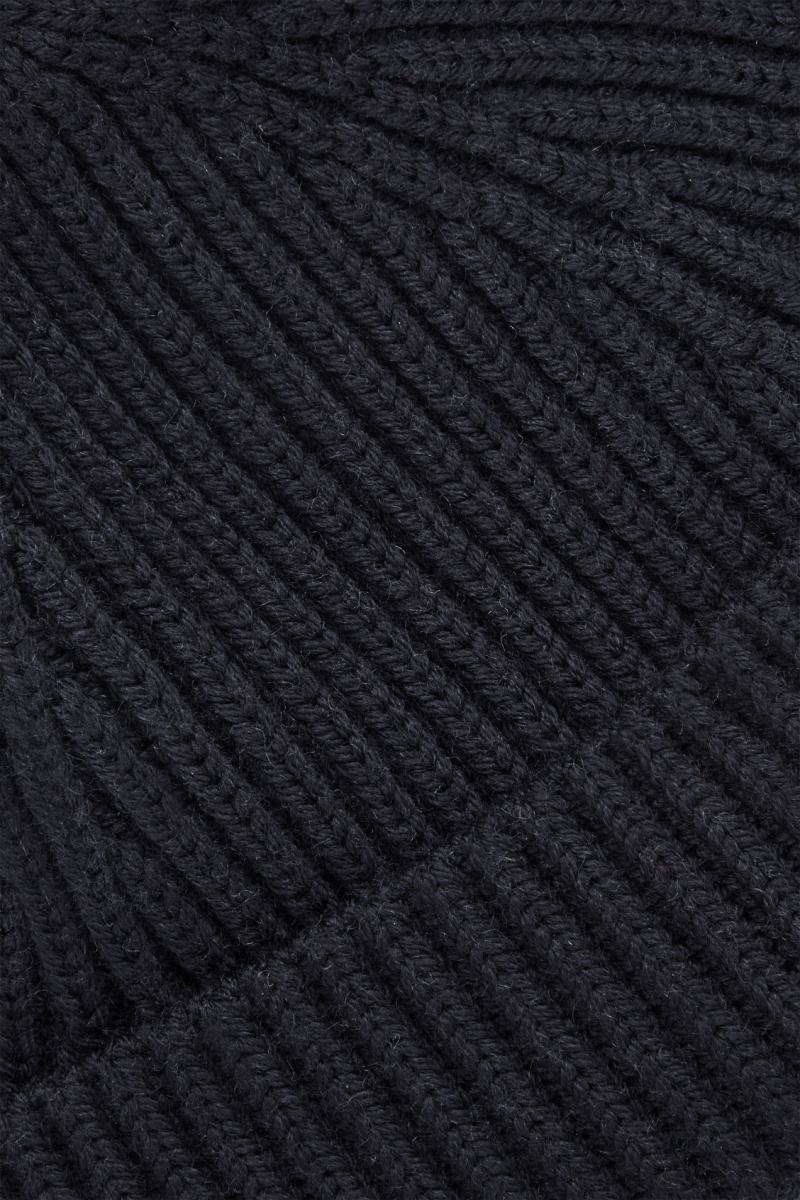 Pánské Čepice COS Krátké Merino Vlna Tmavě Blankyt | YAFL-23014