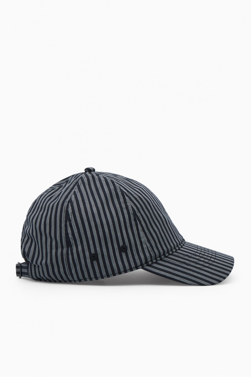 Pánské Čepice COS Pruhovaný Baseball Tmavě Blankyt | ZMSX-95647