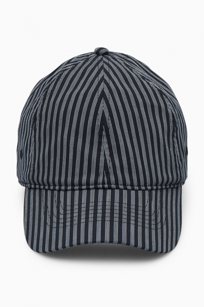 Pánské Čepice COS Pruhovaný Baseball Tmavě Blankyt | ZMSX-95647