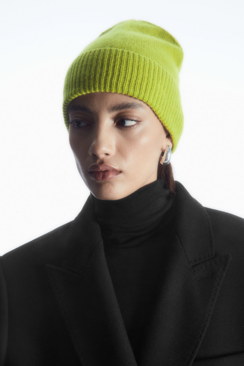 Pánské Čepice COS Pure Cashmere Zelene | JKDE-64103