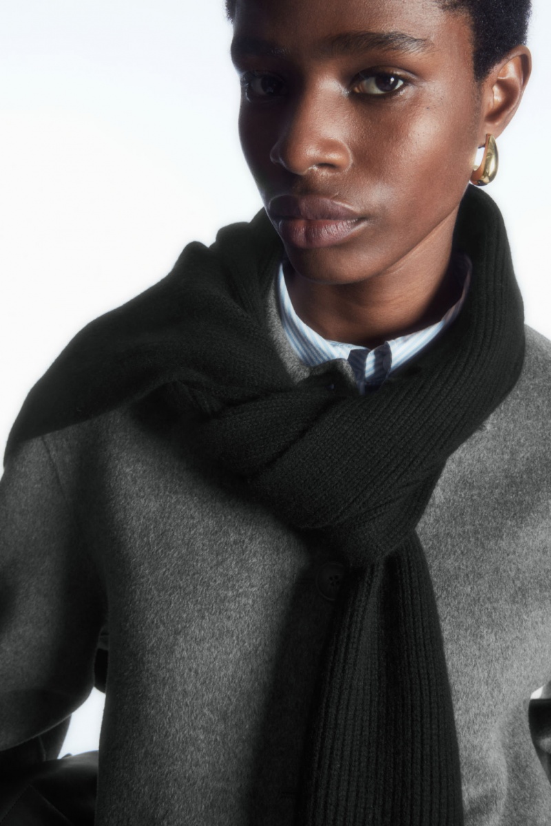 Pánské Šátek COS Cashmere-Blend Černé | ZBIT-92756
