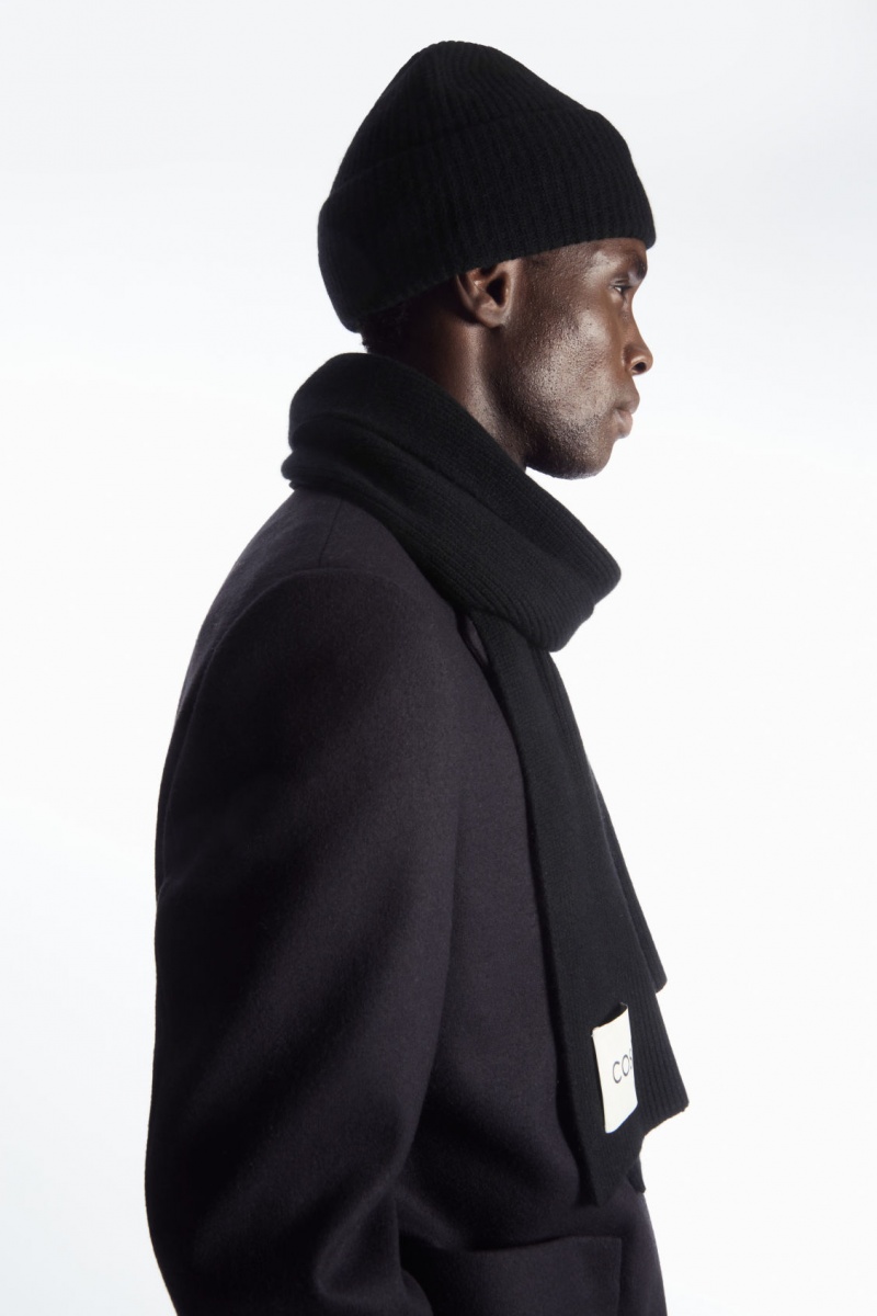 Pánské Šátek COS Cashmere-Blend Černé | ZBIT-92756