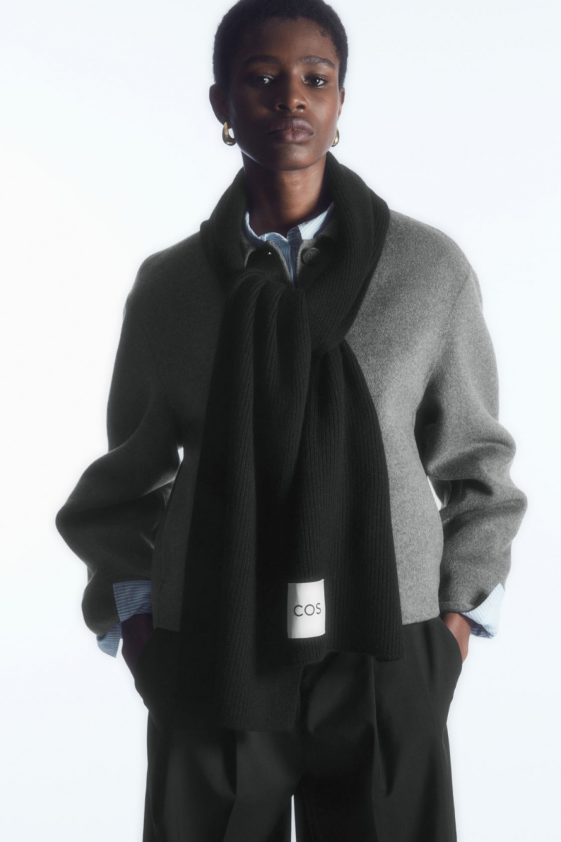 Pánské Šátek COS Cashmere-Blend Černé | ZBIT-92756