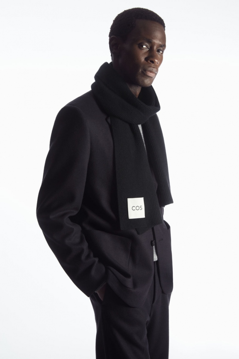 Pánské Šátek COS Cashmere-Blend Černé | ZBIT-92756