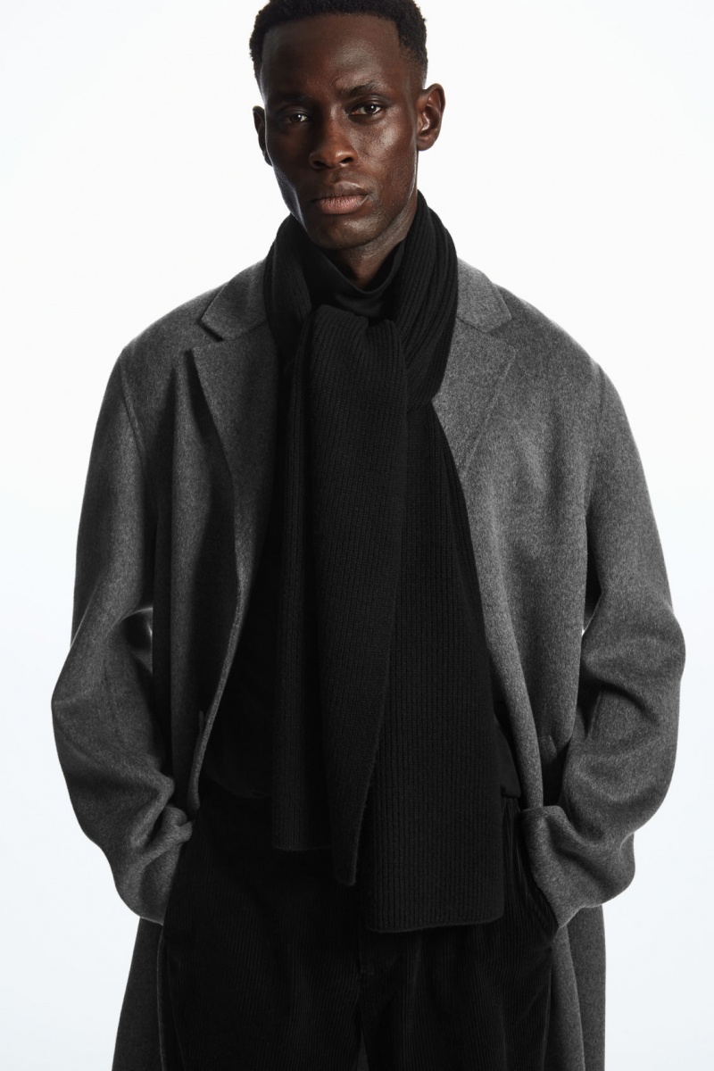 Pánské Šátek COS Cashmere-Blend Černé | ZBIT-92756