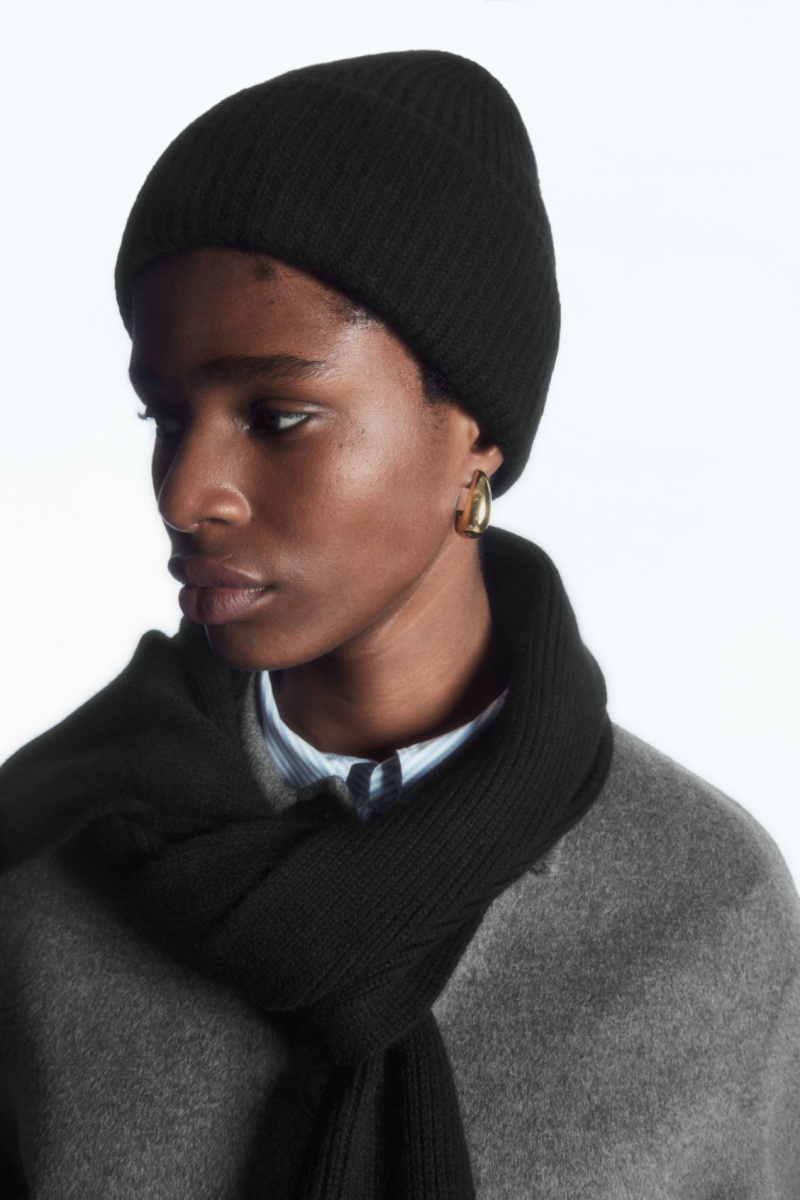 Pánské Šátek COS Cashmere-Blend Černé | ZBIT-92756